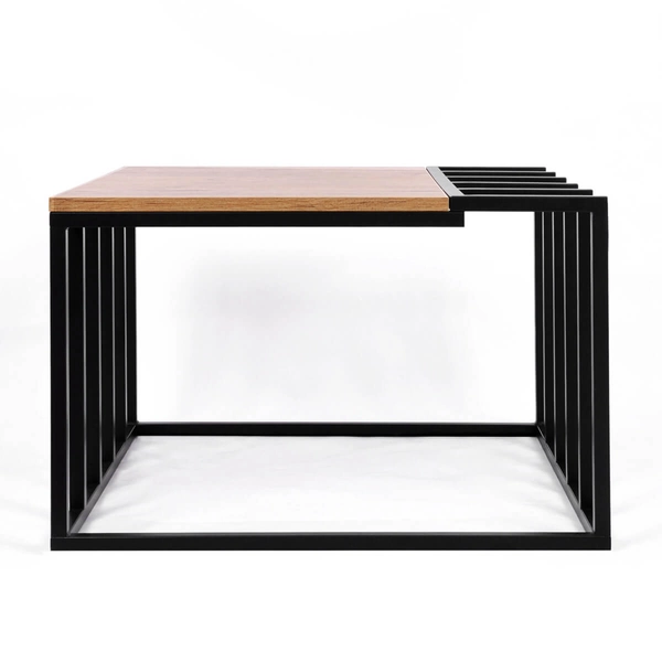 Stolik kawowy Kaja Home KS-27 STOLIK industrialny metalowy drewniany czarny