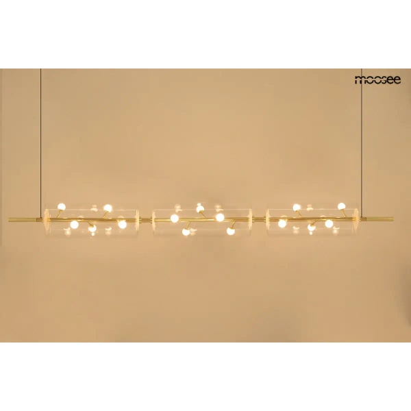 Szklana wisząca lampa CLARA złota MSE1501100570 3xLED 18W nad wyspę