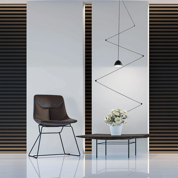 LAMPA wisząca ZIG - ZAG LP-1243/1P BK Light Prestige metalowa OPRAWA zwis LED 7W 3000K czarny