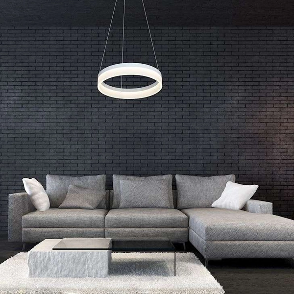 LAMPA wisząca RING ML405 Milagro okrągła OPRAWA zwis LED 24W 4000K pierścień circle ring biały alvendre