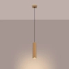 Podłużna lampa wisząca KARBON SL.1554 tubka ryflowana złota
