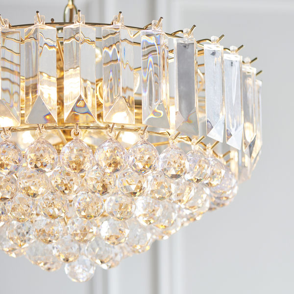 Kryształowa lampa wisząca FARGO-18BP Endon glamour łańcuch mosiądz