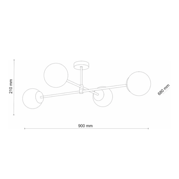 Salonowa lampa sufitowa Sarius 4735 TK Lighting szkło metal kule biały czarny