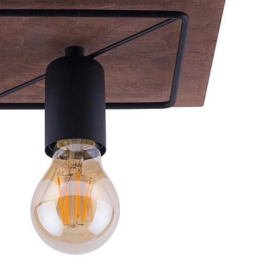 Drewniana lampa sufitowa Coba Antique 9042 do holu hygge czarna