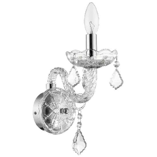 Kinkiet LAMPA ścienna CRISTALLO LP-2940/1W Light prestige szklana OPRAWA świecznikowa chrom maria teresa przezroczysta