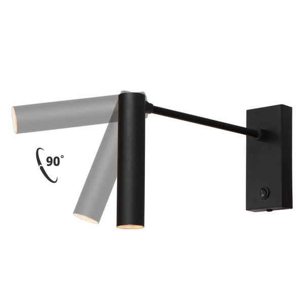 Ledowa lampa ścienna Roll 50928102 Kaspa 4,2W 3000K regulowana czarna