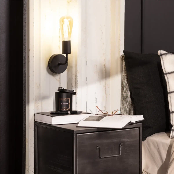 Kinkiet minimalistyczny Tesoro ABR-KR-C-E27 Abruzzo metalowy czarny