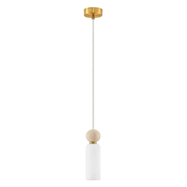 Lampa wisząca glamour CORVIZO LE45273 szklana metalowa biała złota