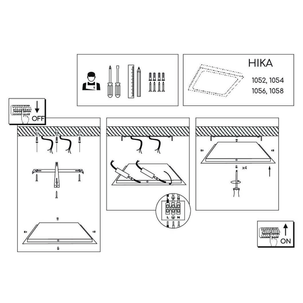 Plafoniera Hika 1058 Brosline LED 60W 3000K do salonu kwadratowa biały