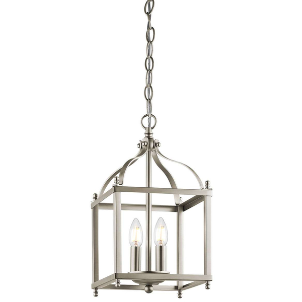 Rustykalna LAMPA wisząca KL-LARKIN-P-S-NI Elstead KICHLER metalowa OPRAWA kwadratowa ZWIS geometryczny szczotkowany nikiel