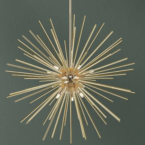 Lampa wisząca rurki URCHIN P0491-09C-F7DY gwiazda nad stół złoty