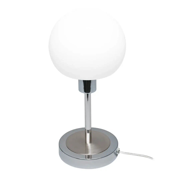 Stołowa lampa kula Cave TB-92039-CH LED 4,8W 3000K do salonu chrom biała