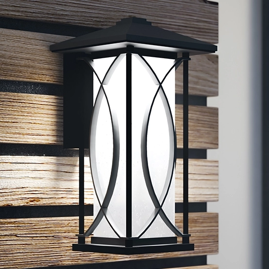 Zewnętrzna lampa nowoczesna QN-ASHBERN-M szklana czarna