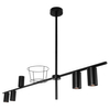Lampa wisząca z koszykiem Rocco K-4757 Kaja reflektory metalowa czarna