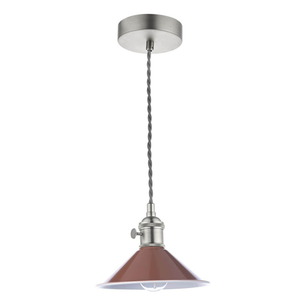 Retro lampa wisząca Hadano HAD0161-08 Dar Lighting  do pokoju chrom brązowa