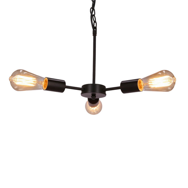 Industrialna lampa wisząca Sparta na łańcuchu czarna