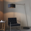 Stojąca lampa do salonu L&-192627 Light& abażurowa czarna nikiel