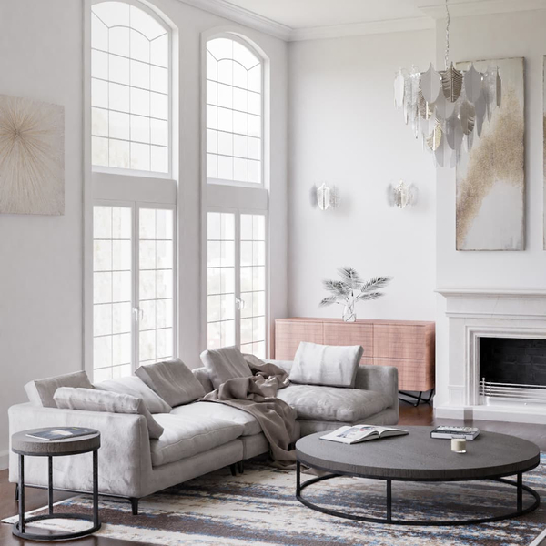 Wisząca lampa modernistyczna Palermo P21060NI liście metal szkło nikiel