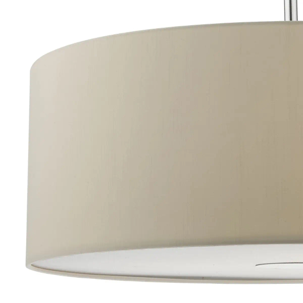 Okrągła wisząca lampa Ronda RON1729 tuba tkaninowa beżowa