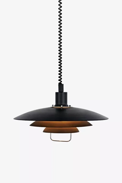 Industrialna lampa wisząca Kirkenes do przedpokoju czarna