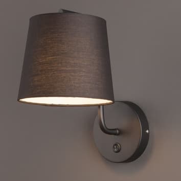 Salonowy kinkiet CHICAGO W0194 Maxlight metal tkanina czarny
