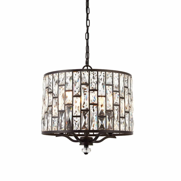 Kryształowa lampa wisząca Belle 69390 Endon glamour czarna przezroczysta