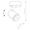Reflektorowa LAMPA sufitowa IRIS LED 7W 3000K 8994 Nowodvorski regulowana OPRAWA metalowa tuba czarna