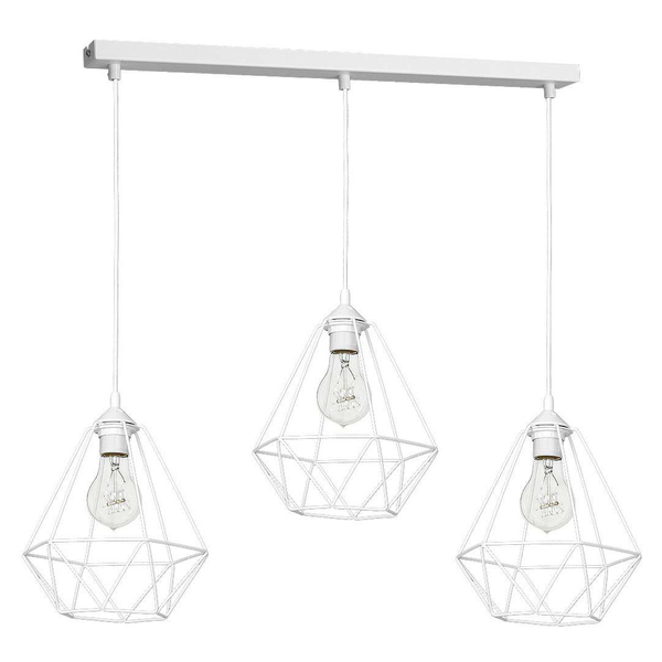 LAMPA wisząca BASKET 7213 Milagro loftowa OPRAWA metalowa listwa ZWIS druciane klatki białe