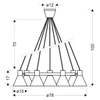 LAMPA wisząca MORE 37-71170 Candellux industrialna OPRAWA metalowy zwis okrąg ring czarny