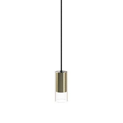 Pokojowa lampa wisząca Cylinder 7870 loftowa przezroczysta mosiądz
