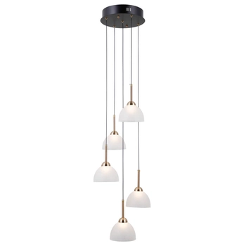 Szklana lampa zwis Montiela PND-34374-5-BK LED 125W 3000K czarny biały złoty