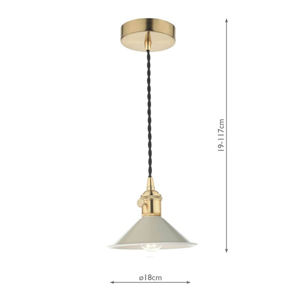 Materiałowa lampa wisząca Hadano HAD0140-06 Dar Lighting szara mosiądz