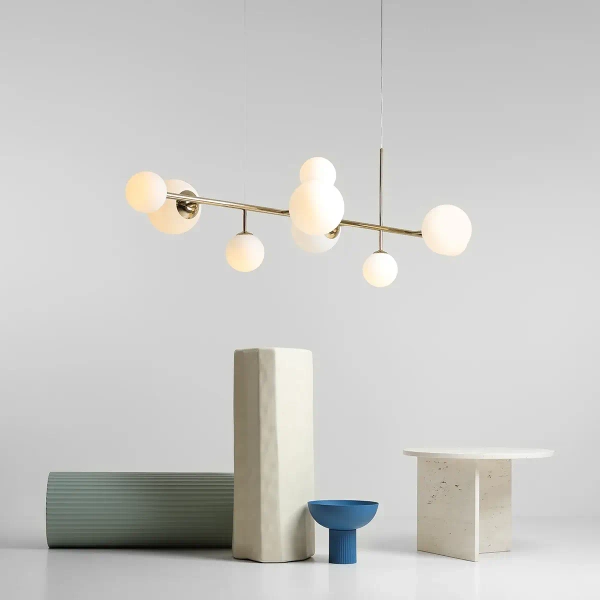 Molekułowa lampa wisząca Dione 1092N30 Aldex kule białe złote