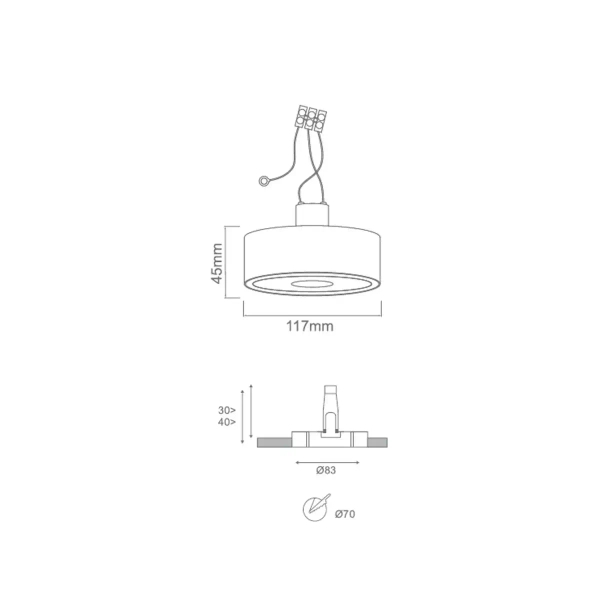 Metalowa lampa sufitowa Neo OR86454 LED 10,5W 3000K oczko złote szare