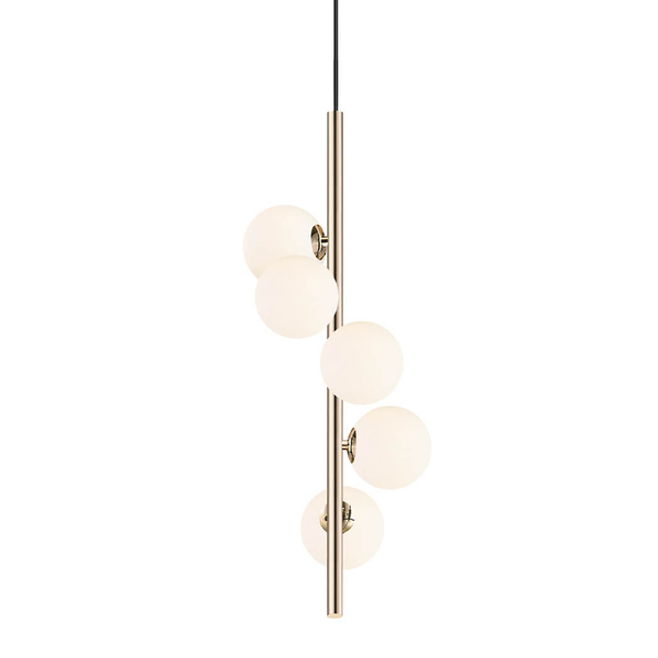 Szklana lampa wisząca Arcturus P0574-05E-F7AA Zumaline kule złoty biały
