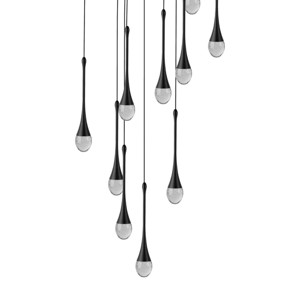 Wisząca lampa sople DALMA AZ6011 Azzardo LED 56W 3000K czarny przezroczysty