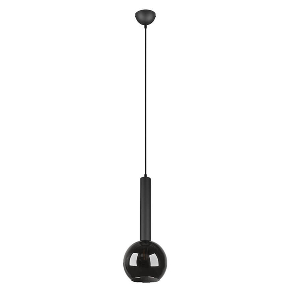 Lampa zawieszana CLAYTON 310300132 Trio pojedyncza bańka przydymiona czarny