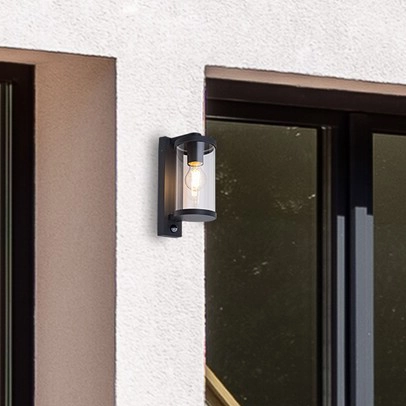 Ścienna LAMPA ogrodowa SILISTRA 7892 Rabalux zewnętrzna OPRAWA outdoor z czujnikiem ruchu IP44 grafitowa przezroczysta