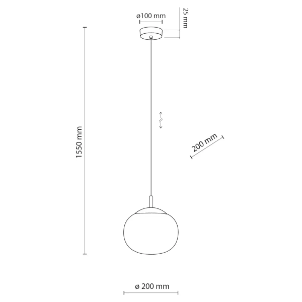Kulista lampa wisząca VIBE 5824 szklana do sypialni czarny biały