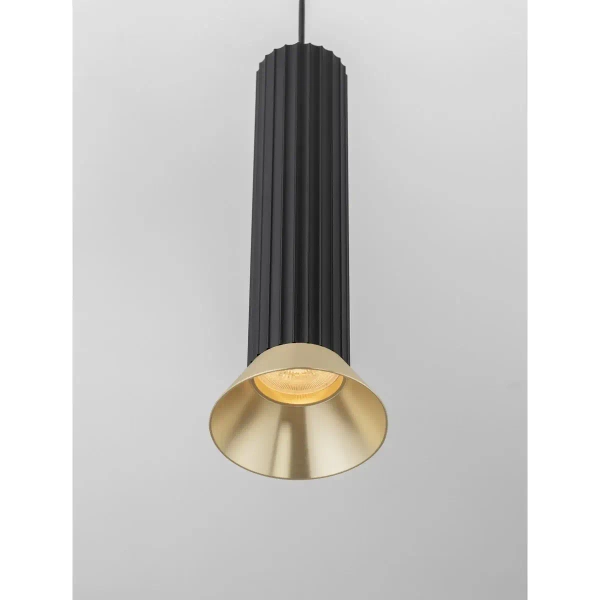 Metalowa wisząca lampa MARENZO LE45600 nad stół czarna złota