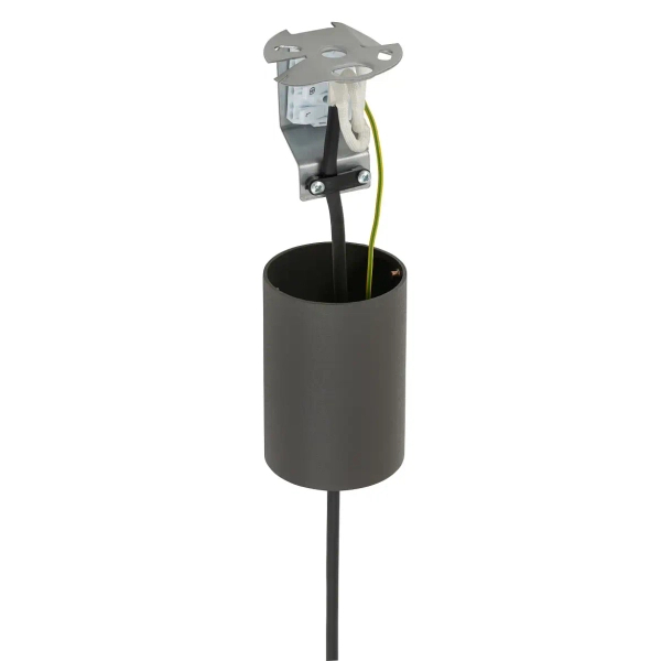 Regulowana wisząca lampa LAGO 11675 tuba tkanina szara