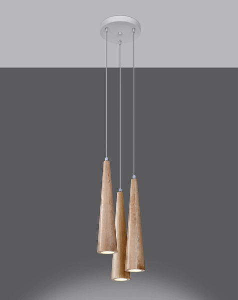 Ekologiczna lampa wisząca Sula SL.1101 Sollux kaskada nad stół drewniana