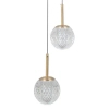 Potrójna kryształowa wisząca lampa Padri PND-40827-3-HBR-CL glamour złota