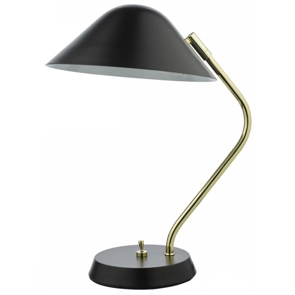 Lampka biurkowa Erna ERN4122 Dar Lighting regulowany abażur czarny mosiądz