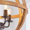 Wisząca lampa Toba 73575 Endon klatka na łańcuchu czarna drewno