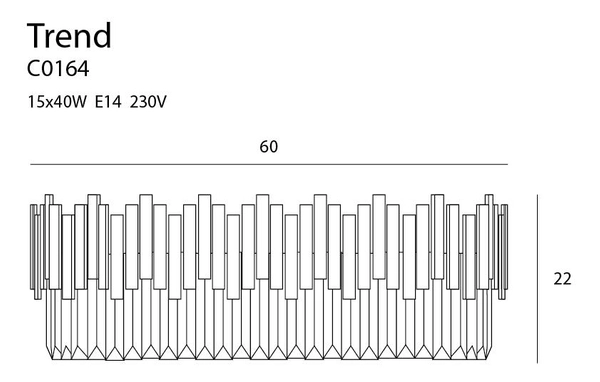 Plafon LAMPA sufitowa TREND C0164 Maxlight okrągła OPRAWA szklana glamour kryształki crystal złote przezroczyste