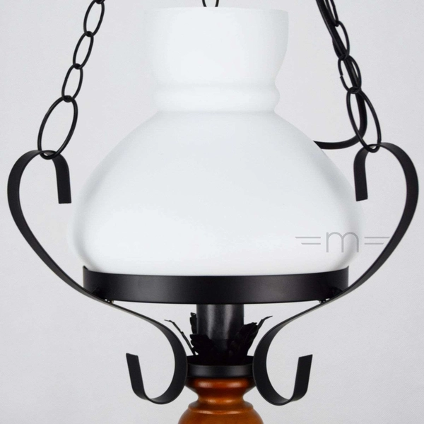 Rustykalna LAMPA wisząca PETRONEL 7076 Rabalux stylizowany zwis OPRAWA drewno orzech biała rustic