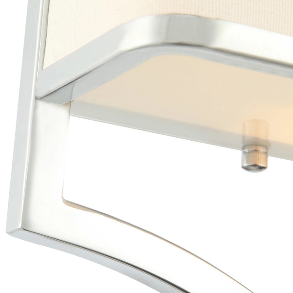 Klasyczna LAMPA ścienna Gerdo Parette Cromo Orlicki Design abażurowa OPRAWA kinkiet prostokątny chrom kremowy