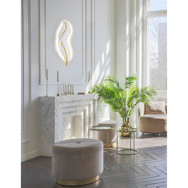 Ścienna lampa ledowa Ikar MSE010100387 Moosee 15W 3000K pióro białe złote
