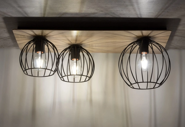 Sypialniany plafon Cyber 32359 natynkowa lampa druciana czarna